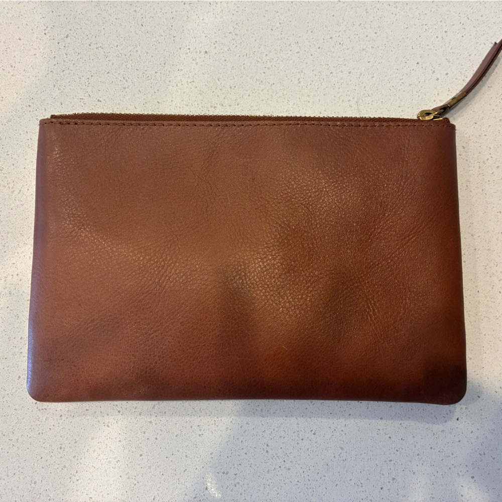 Madewell Leather Zip Pouch Clutch